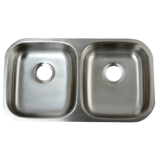 Kingston Brass Undermount Double Bowl Kitchen Sink, Brushed GKUD32194 - main
